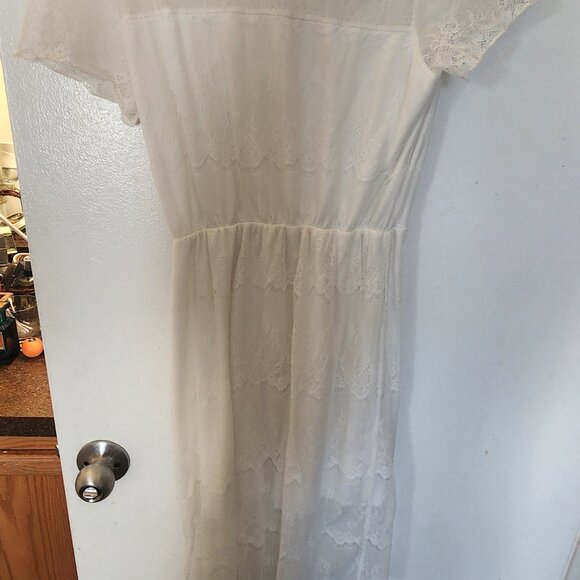 Charlotte Russe White Lace Dress Size S Cottage Wedding Bridal Bachelorette - Picture 3 of 6